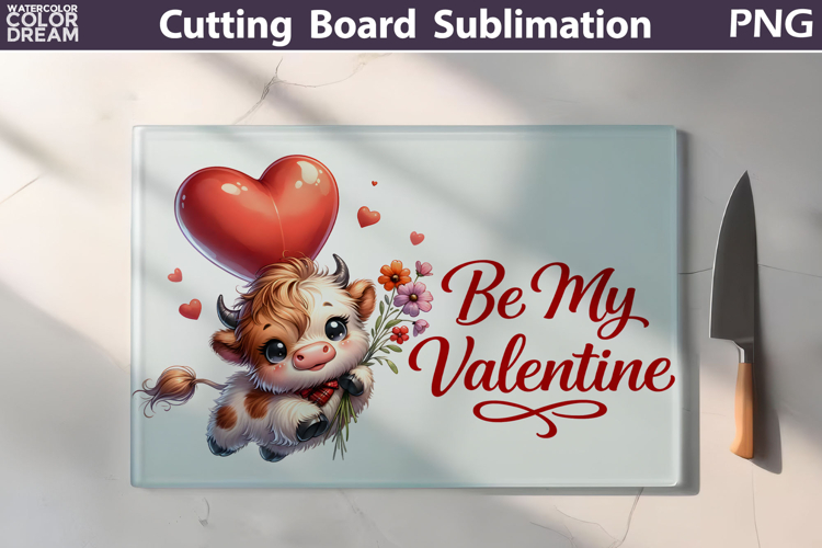 Highland Cow Cutting Board | Valentine Cutting Board