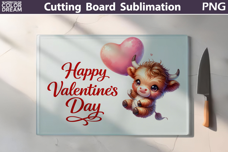 Highland Cow Cutting Board | Valentine Cutting Board