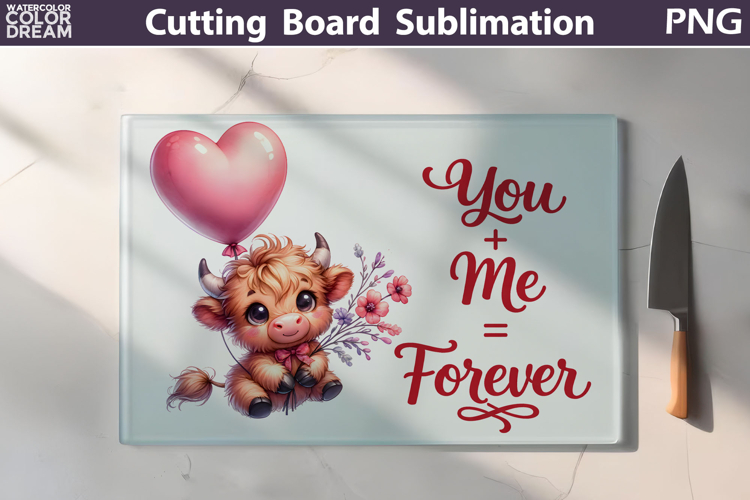 Highland Cow Cutting Board | Valentine Cutting Board