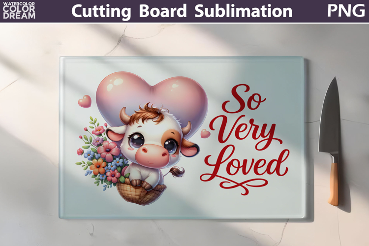 Highland Cow Cutting Board | Valentine Cutting Board