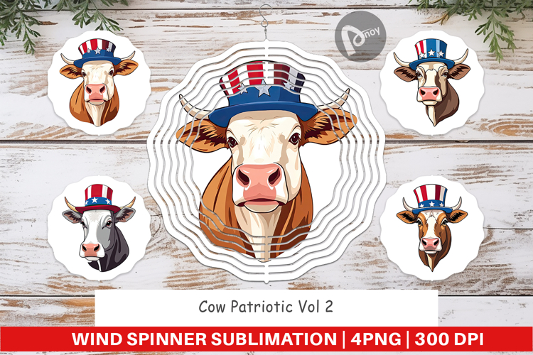 Wind Spinner Cow Patriotic
