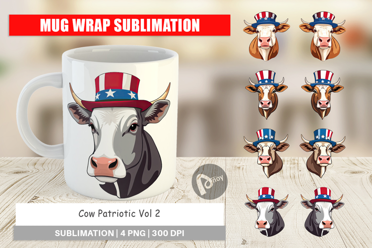 Mug Wrap Cow Patriotic
