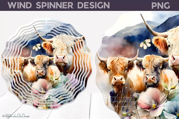 Cow And Flowers Wind Spinner | Farm Wind Spinner