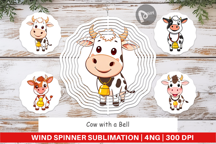 Wind Spinner Cow with Bell