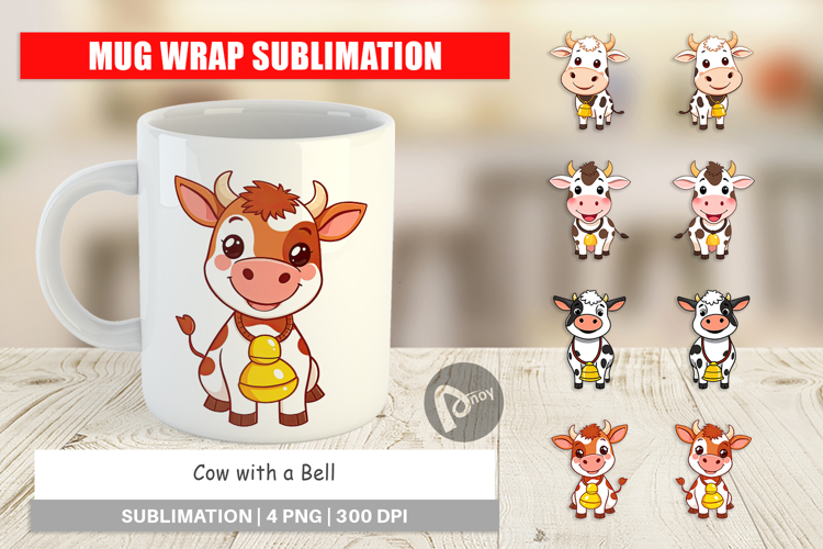 Mug Wrap Cow with Bell