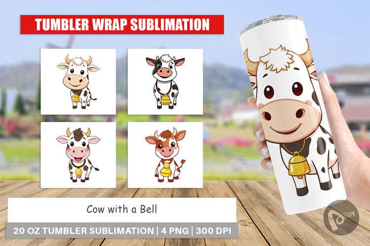 Tumbler Cow with Bell