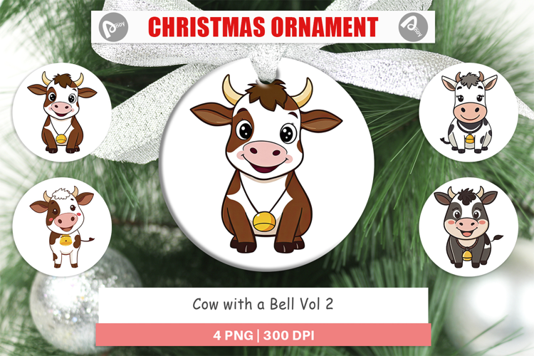 Ornament Cow with Bell