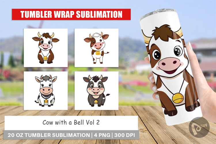 Tumbler Cow with Bell