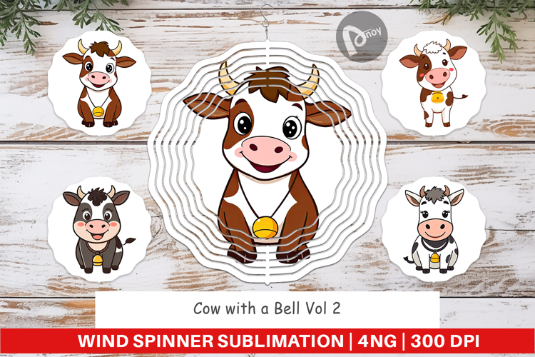 Wind Spinner Cow with Bell