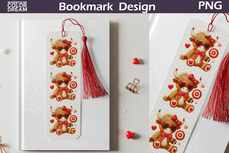 Valentine Bookmarks | Highland Cow Bookmark