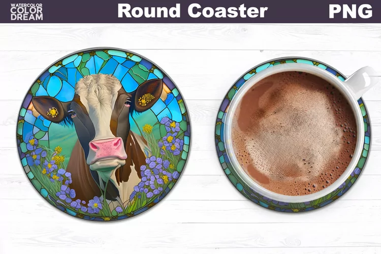 Farm Cow Coaster | Round Coaster Sublimation