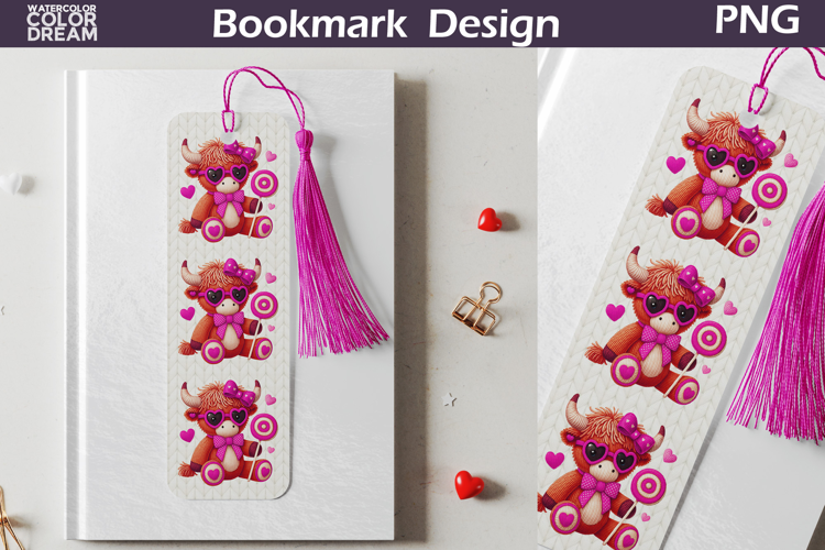 Valentine Bookmarks | Highland Cow Bookmark