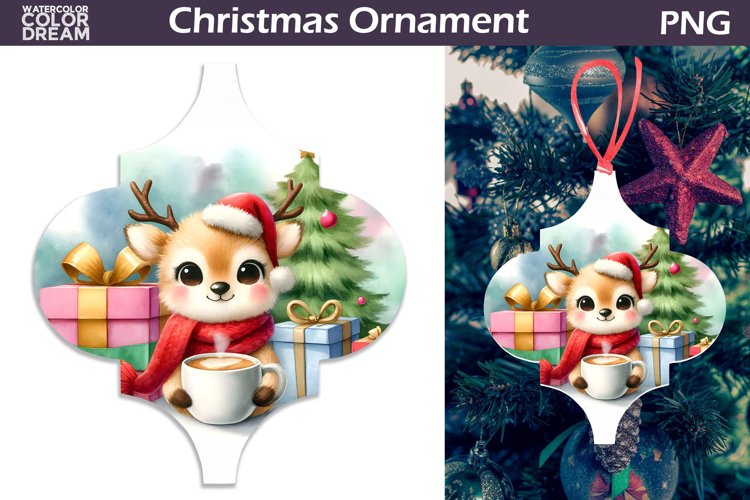 Cute Deer Arabesque Ornament | Arabesque Christmas Ornament example image 1