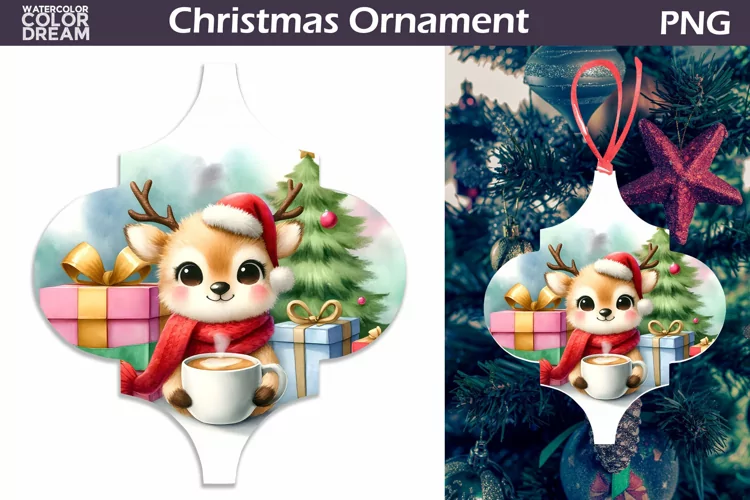 Cute Deer Arabesque Ornament | Arabesque Christmas Ornament