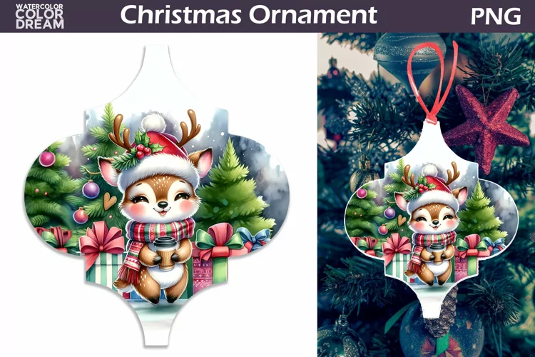 Cute Deer Arabesque Ornament | Arabesque Christmas Ornament