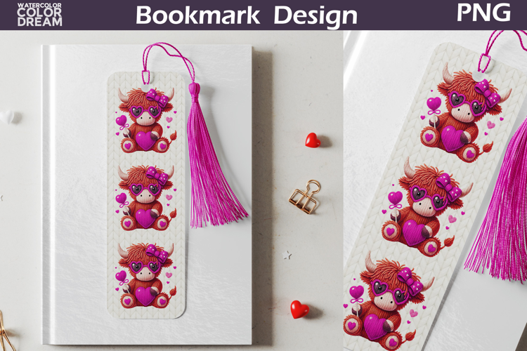 Valentine Bookmarks | Highland Cow Bookmark