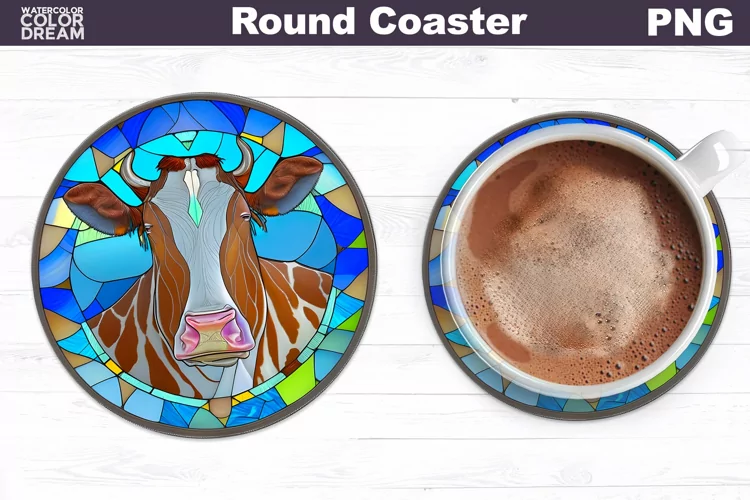 Farm Cow Coaster | Funny Cow Round Coaster