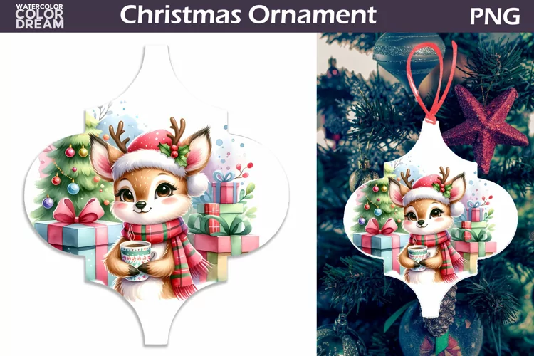 Cute Deer Arabesque Ornament | Arabesque Christmas Ornament