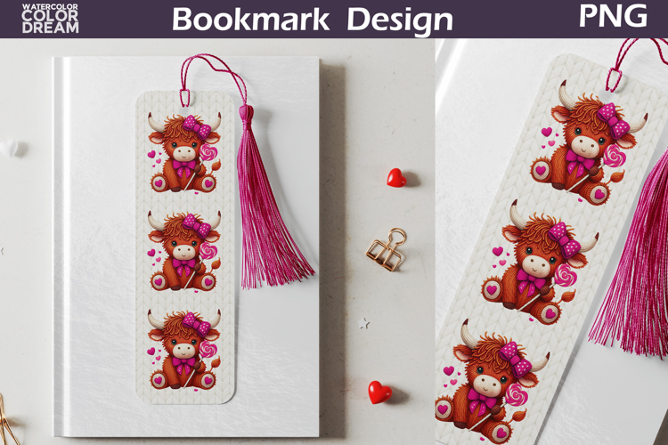 Valentine Bookmarks | Highland Cow Bookmark