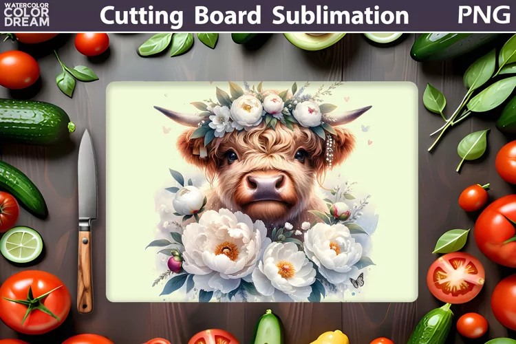 Highland Cow Cutting Board | Mothers Day Cutting Board