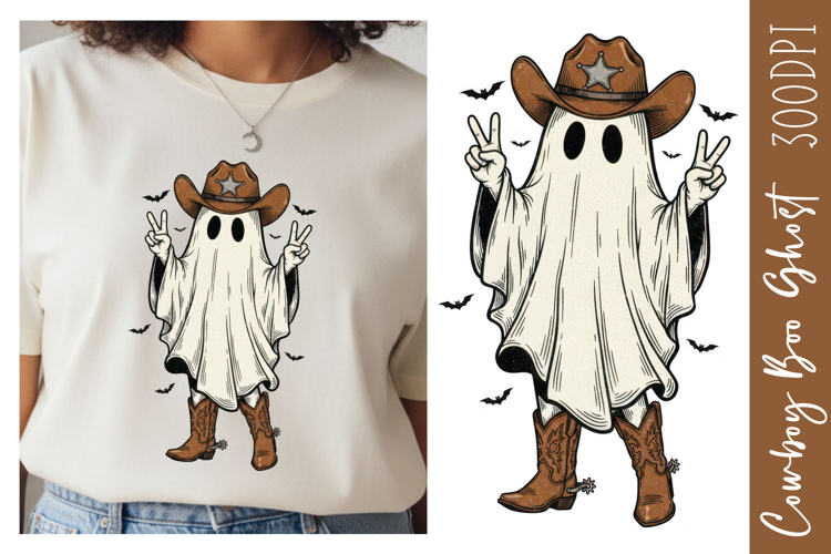 Halloween Cowboy Ghost Png, Western Halloween Cowgirl Png