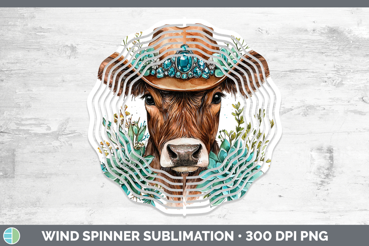 Cowboy Cow Wind Spinner Sublimation Spinner Designs