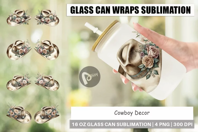Glass Can Cowboy Decor