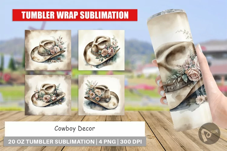Tumbler Wrap Cowboy Decor