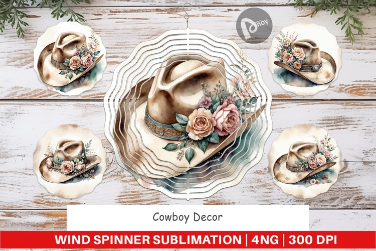 Wind Spinner Cowboy Decor