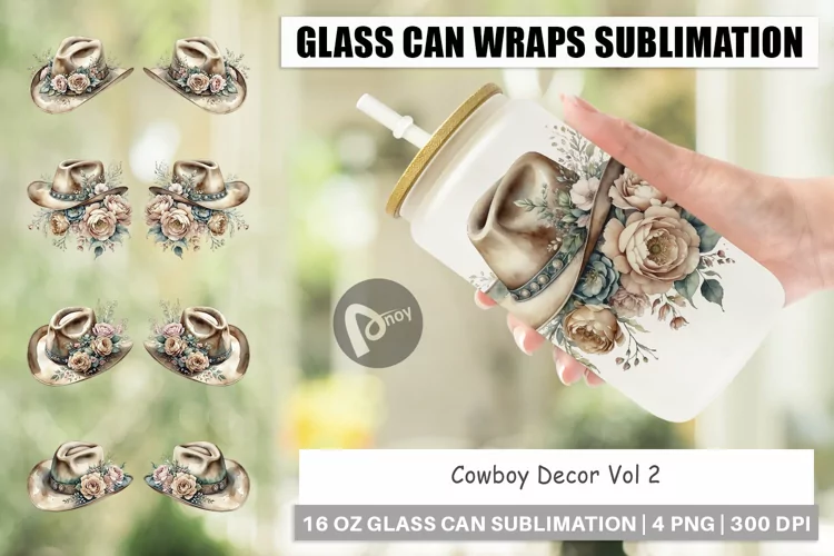 Glass Can Cowboy Decor