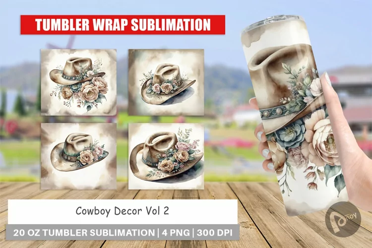 Tumbler Wrap Cowboy Decor