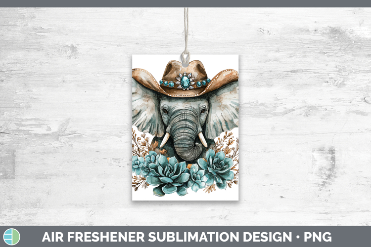 Cowboy Elephant Air Freshener Sublimation Car Freshener Desi