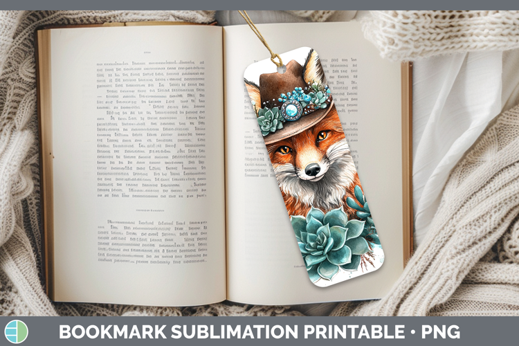 Cowboy Fox Bookmark Sublimation Printable Designs