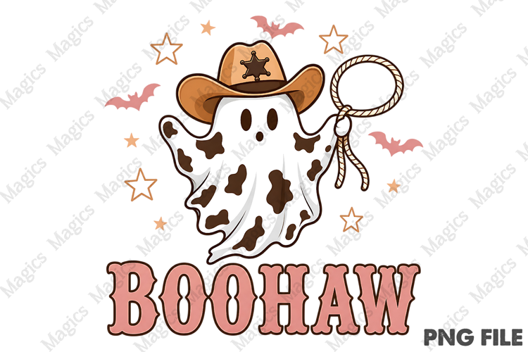 Cowboy Ghost Boohaw Halloween Western PNG