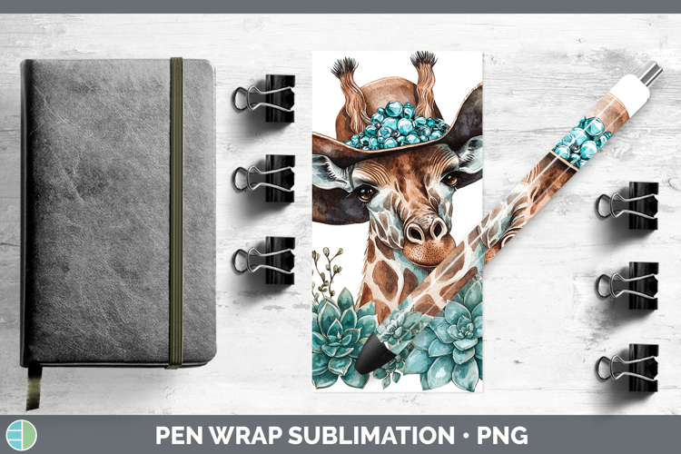 Cowboy Giraffe Pen Wrap Sublimation Pen Designs