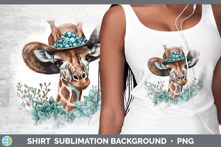 Cowboy Giraffe Shirt Sublimation Sublimation Background Desi
