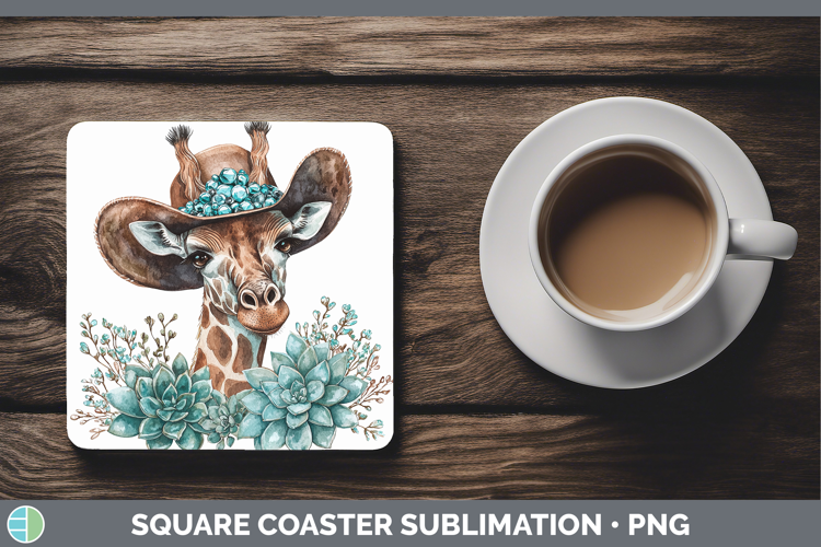 Cowboy Giraffe Square Coaster Sublimation Coaster Designs