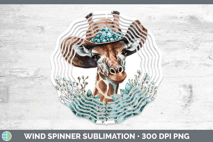 Cowboy Giraffe Wind Spinner Sublimation Spinner Designs