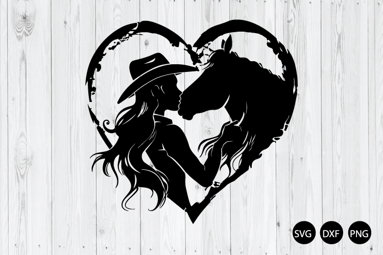 Cowboy Girl Kissing Horse SVG, Horse SVG