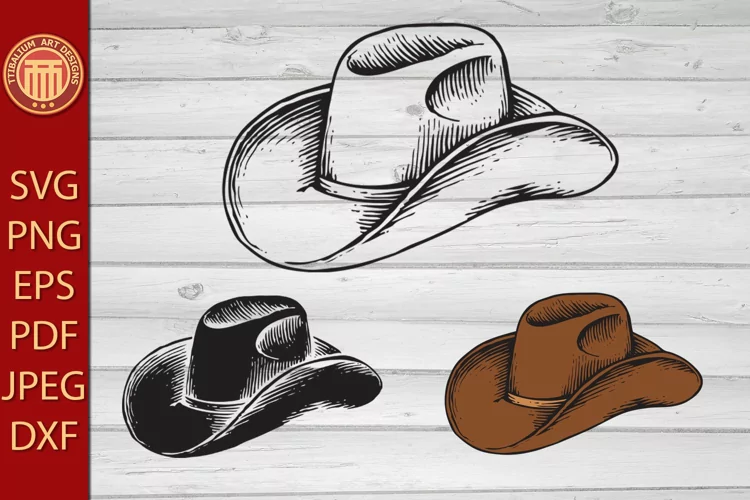 Cowboy Hat - Vintage Engraved Vector Illustration