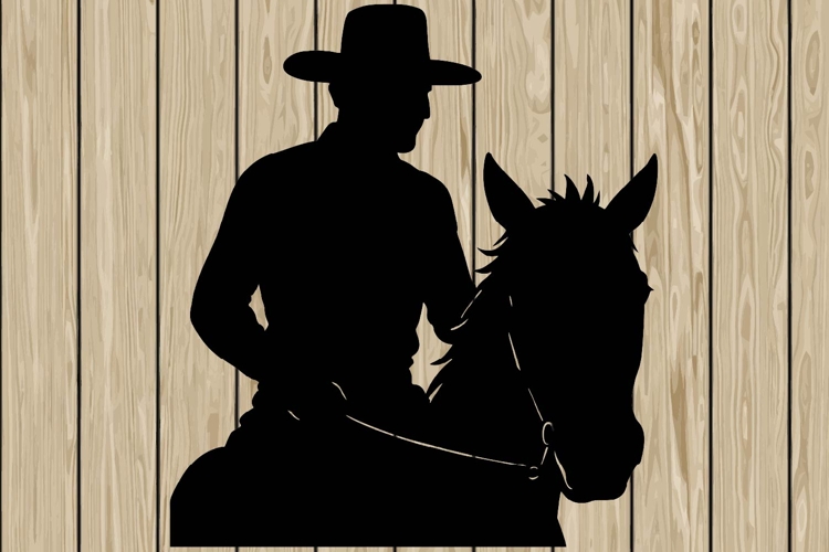 Cowboy riding a horse silhouette SVG