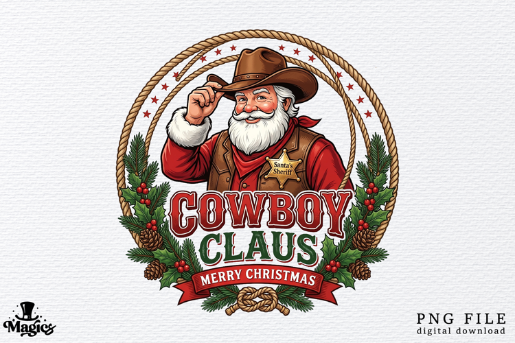 Cowboy Santa Claus PNG