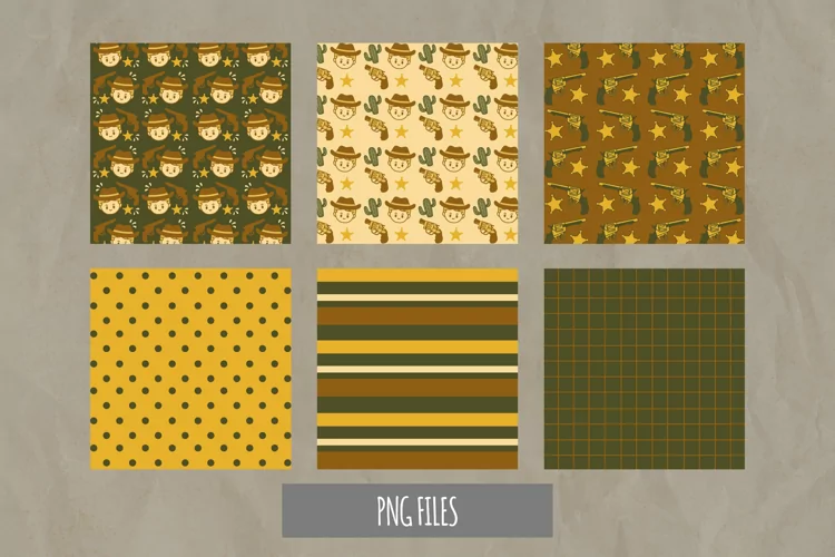 Cowboy with Vintage Color Seamless Pattern Paper Pack