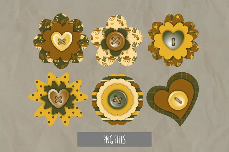 Cowboy with Vintage Color Seamless Pattern Buttons