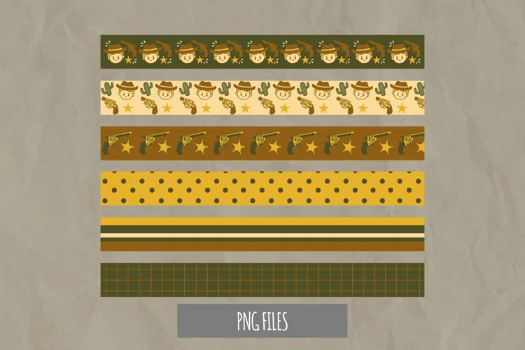 Cowboy with Vintage Color Seamless Seamless Strips