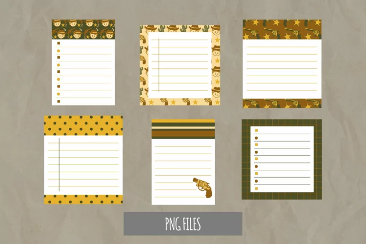 Cowboy with Vintage Color Seamless Shaped Journaling Area