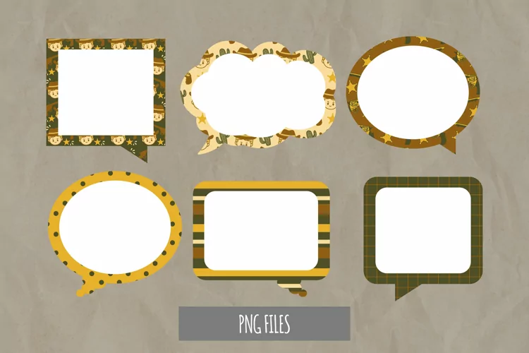 Cowboy with Vintage Color Seamless Speech Bubbles