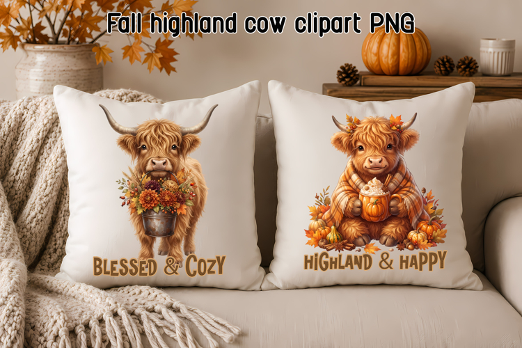 Cozy Days Ahead Highland Cow PNG Clipart