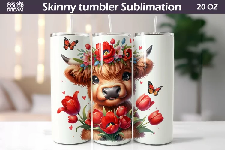 Highland Cow Tumbler I Cute Cow Tulip Tumbler