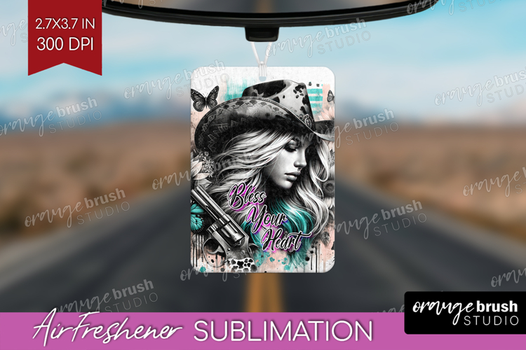 Cowgirl Air Freshener PNG - Country Girl PNG Sublimation